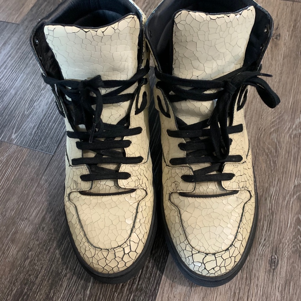 Balenciaga Off White Cracked High-Top Sneakers